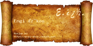 Engi Ákos névjegykártya